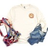 S.W.Smiley Candy Corn Smile - Women's Garment Dyed Long Sleeve Graphic T-Shirt - 2 of 3