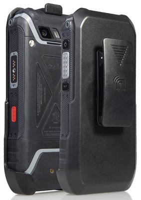 Nakedcellphone Holster Case for Sonim XP5s Phone (XP5800) - Ratchet Belt Clip with Stand - Black