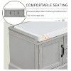 NicBex Storage Bench with Removable Cushion, Classic Entryway Bench with 2 Drawers and 2 Cabinets, Shoe Bench for Living Room, Entryway - 4 of 4