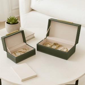 Decorative Faux Leather Boxes with Stitched Edge for House Decor ...