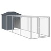 vidaXL Chicken Cage Anthracite Galvanized Steel Large Durable - 3 of 4