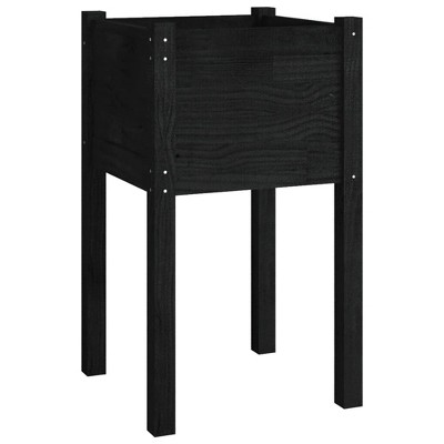 vidaXL Black Garden Planter 40 x 40 x 70 cm Solid Pine Wood