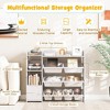 Tangkula 4-Tier Kids Toy Storage Organizer Bookshelf w/ 8 Toy Organizer Bins Door - 4 of 4