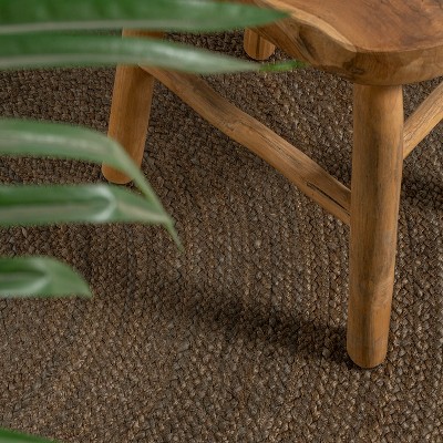 Zara Braided Brown Jute Round 4' Area Rug