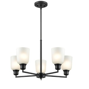 Millennium Lighting Amberle 5 - Light Chandelier in  Matte Black - 1 of 3