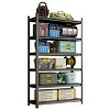 Syemin Utility Storage Shelves Garage Storage Rack, 6-Story Metal Shelves, Adjustable Partition Storage Unit, Black, 45.27"*15.74"*77.44" - 2 of 4