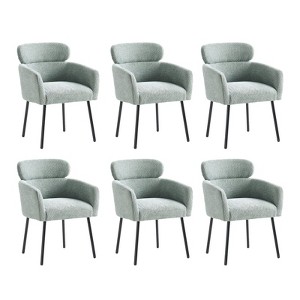 Curt Boucle Elevated Backrest Dining Chair with Metal Legs Set of 6 | Artful Living Design - 1 of 4