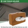 Unique Bargains Universal Car Tissue Holder Mask Holder Tissues Box Cover Car Backseat Extra Large Tissue Organization Faux Leather Brown - 2 of 4