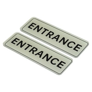 Unique Bargains Smooth Self-Adhesive Decor Home Business ENTRANCE Sign 2 Pcs - 1 of 4