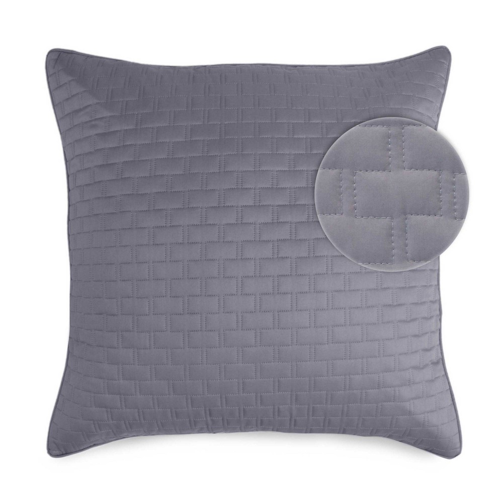 Photos - Pillowcase Euro 100 Viscose from Bamboo Quilted Sham Platinum - BedVoyage