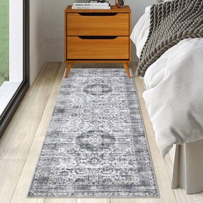 Vintage Oriental Rug Boho Distressed Area Rug Floral Medallion Carpet