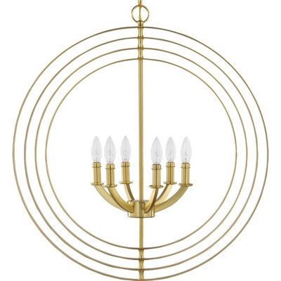 Equinox 6-Light Burnished Silver Steel Chandelier Pendant