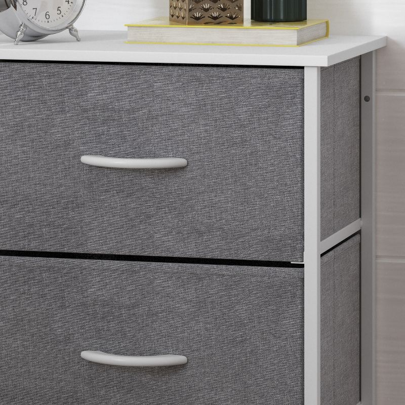 Flash Furniture Harris 4 Drawer Vertical Storage Dresser with Cast Iron Frame, Wood Top and Easy Pull Engineered Wood Drawers with Wooden Handles, 5 of 12