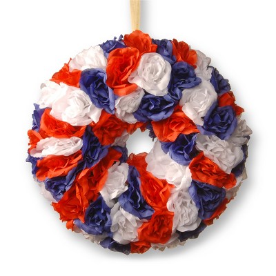 14" Patriotic Rose Wreath - National Tree Company