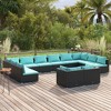 vidaXL Garden Lounge Set Black, Water Blue - 2 of 4