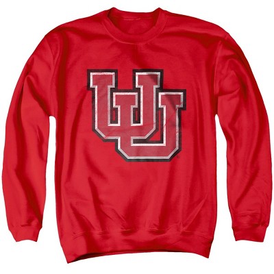 Men's University Of Utah Distressed Primary Crewneck Sweatshirt