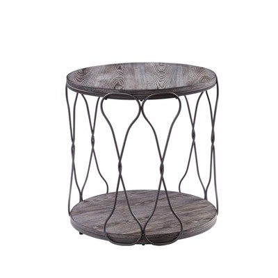 Ballou Rustic Bohemian End Metal Table Gray - HOMES: Inside + Out