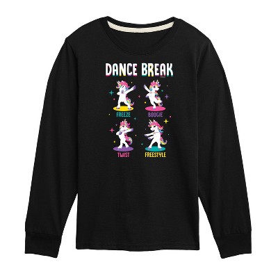 Boys' JoJo Siwa Dance Break Unicorns Long Sleeve Graphic T-Shirt - Black - Medium