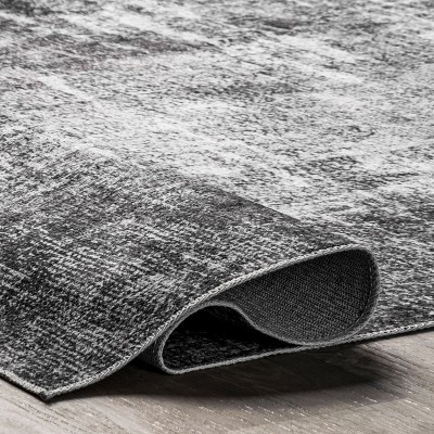 Corinna Charcoal Abstract Machine Washable Area Rug