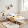 FurnitureR Twin Size Metal Bed Frame with Headboard & Footboard, Platform Bed with Under Bed Storage, Noise-Free, White - 4 of 4