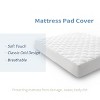 Aoibox King Quilted Mattress Pad Cover White Cooling Soft Pillowtop Down Alternative Protector Deep Pocket 8-21 Inch - 2 of 4