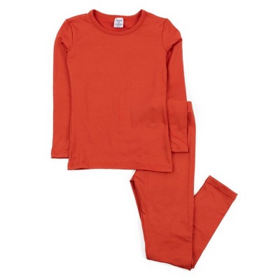 2-piece Kid Boy/Kid Girl Solid Color Fleece Lined Thermal Top and Pants Set