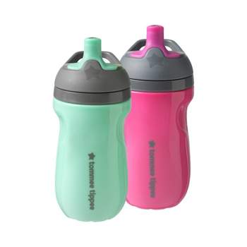 Tommee Tippee 9 fl oz Insulated Sporty Toddler Water Bottle with Handle - 2pk