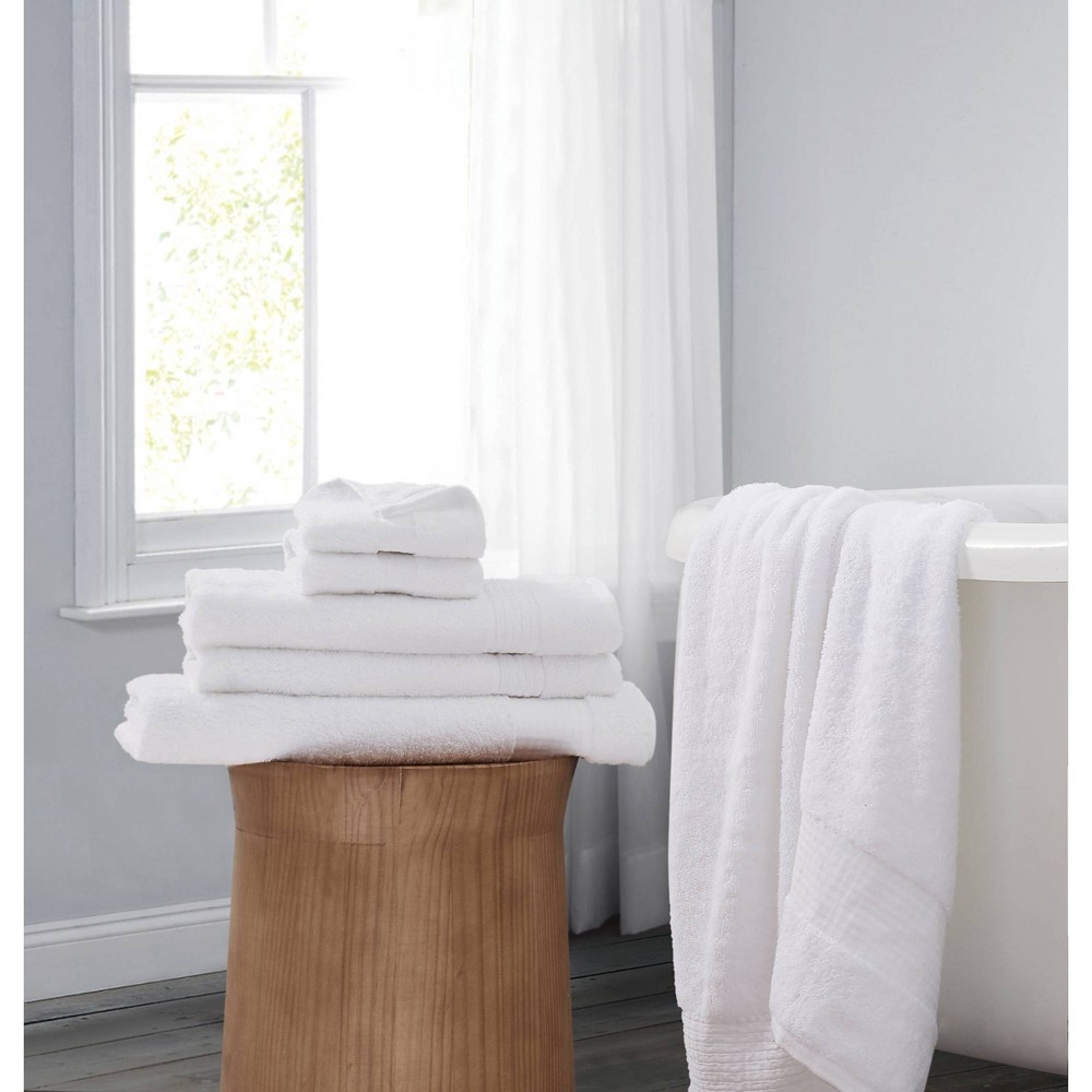 Photos - Towel 6pc Cotton Tencel  Set White - Brooklyn Loom