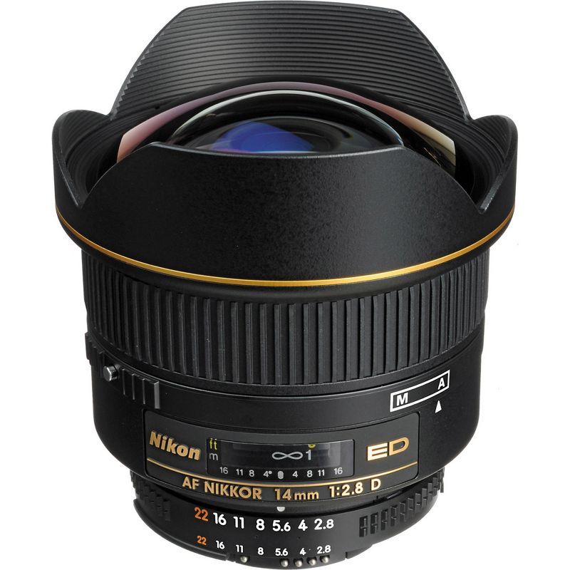 Nikon AF FX NIKKOR 14mm f/2.8D ED Ultra Wide Angle Fixed Zoom Lens with Auto Focus for Nikon DSLR Cameras, 1 of 2