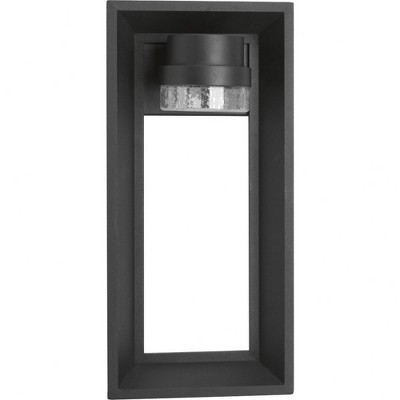 Progress Lighting Z-1010 1-Light Outdoor Wall Sconce, Black Finish, Seeded Glass Shade
