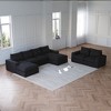 Oversized Corduroy Cloud 6-Module Sectional Sofa with Chaise, U-Shaped Modern Upholstered Sofa, Neck Pillows, High-Density Foam, No Assembly Needed - 3 of 4