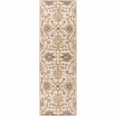 Mark & Day Eckville 2'6"x8' Runner Tufted Indoor Area Rugs Cream: Stain-Resistant Wool, Botanical Pattern, Traditional Style