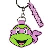 TMNT Donatello Rubber Character Design Air Tag Holder Keychain Wristlet with Lobster Clasp and 2" Rubber Donatello Pendant Multicolored - 2 of 4