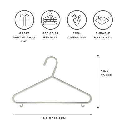 Speckled Green Wheat Straw Baby Clothes Hangers, 30-Pack