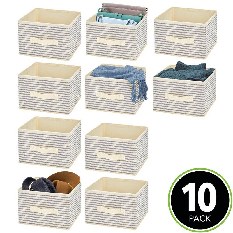 mDesign Soft Fabric Closet Storage Organizer Cube Bin, 10 pack, 2 of 10