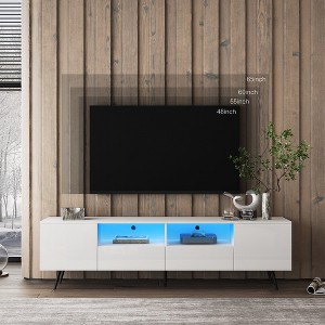 16 Colors LED TV Stand With Remote Control Cable Management Media TV Console Entertainment Center - 1 of 4