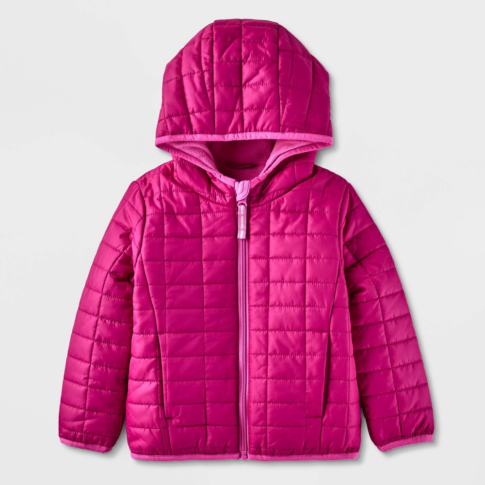 Toddler Puffer Jacket - Cat & Jack™ Magenta 2T -  90616413