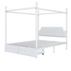TIRAMISUBEST Queen Size Canopy Platform Bed with Upholstered Headboard and 2 Storage Drawers, Metal 4-Post Canopy Bed with Slats Support - 4 of 4