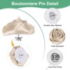 Unique Bargains Handmade Men Suits Formal Boutonnieres Wedding Corsage Lapel Pin Flower Brooch Butterfly Buckle 16 Pcs Khaki - 2 of 4