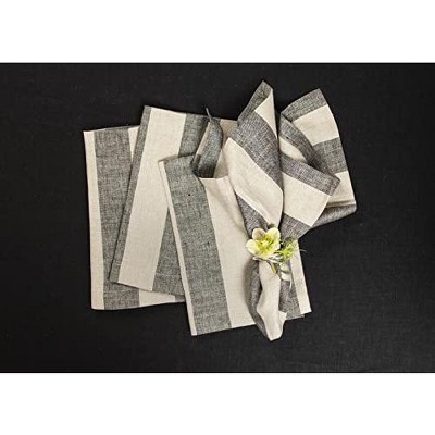 Solino Home Striped Linen Dinner Napkins | French Stripe
