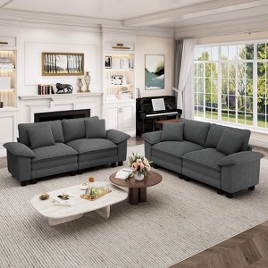 Captiva Designs Cloud Modular 4PC Loveseat Sofa Set, Comfy Deep Seat Sectional Couch for Living Room, Corduroy & Chenille Fabric Upholstery - 1 of 4