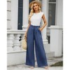 Clearlove Womens Wide Leg Pants High Waisted Casual Palazzo Pants Lightweight Flowy Trousers With Pockets - 3 of 4