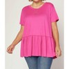 Women's Short Sleeve Peplum Top - entro - 4 of 4