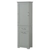 ACEPANO 68.4 in. H Freestanding MDF Storage Cabinet with Two Different-Sized Drawers & Adjustable Shelves-Grey - 3 of 4