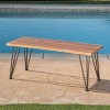 MOEPISY Industrial Wood And Metal Coffee Table, Teak - 3 of 4