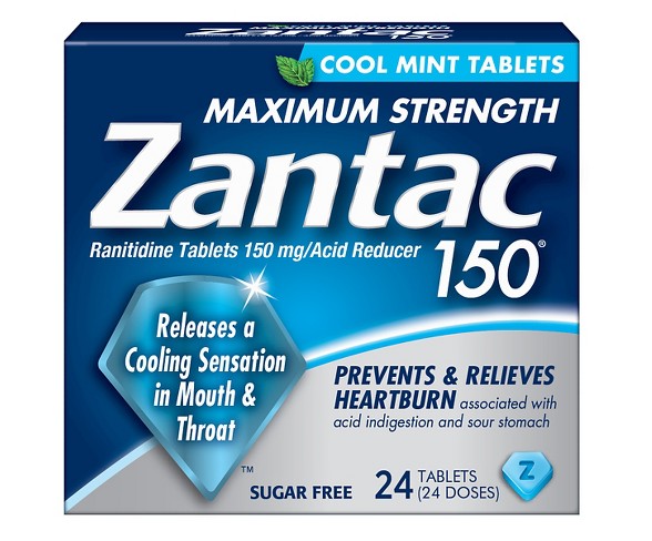 Zantac 150 Maximum Strength Acid Reducer Cool Mint Tablets - 24ct