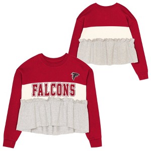 NFL Atlanta Falcons Girls' Crew Neck Fleece Sweatshirt - 1 of 3