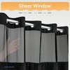 Black Shower Curtain No Hooks Dotted Waffle Weave with Snap in Liner 71Wx 74H Hotel Grade Spa Like Bath Set - 3 of 4
