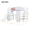 Full Size Metal Loft Bed with Built-in Desk, Open Wardrobe, Basketball Hoop, Slide and Staircase - ModernLuxe - 3 of 4
