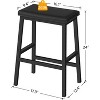 Bar Stools, 24" Set of 2 Bar Stools, PU Leather Upholstered, Easy Assembly, Suitable for Kitchen, Bar, Dining Room, Black - 3 of 4